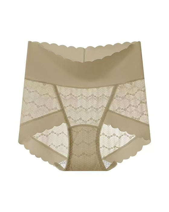 Culottes Respirantes Sans Coutures à Haute Taille Dentelle