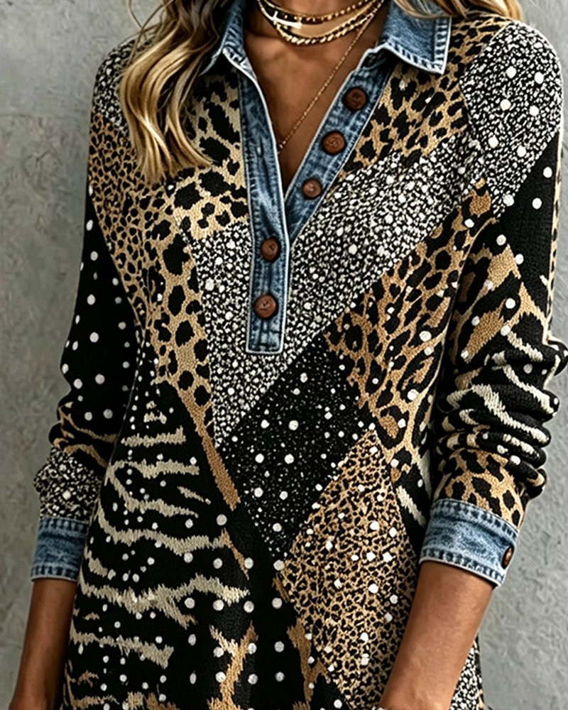 Robe Léopard Animal Décontractée