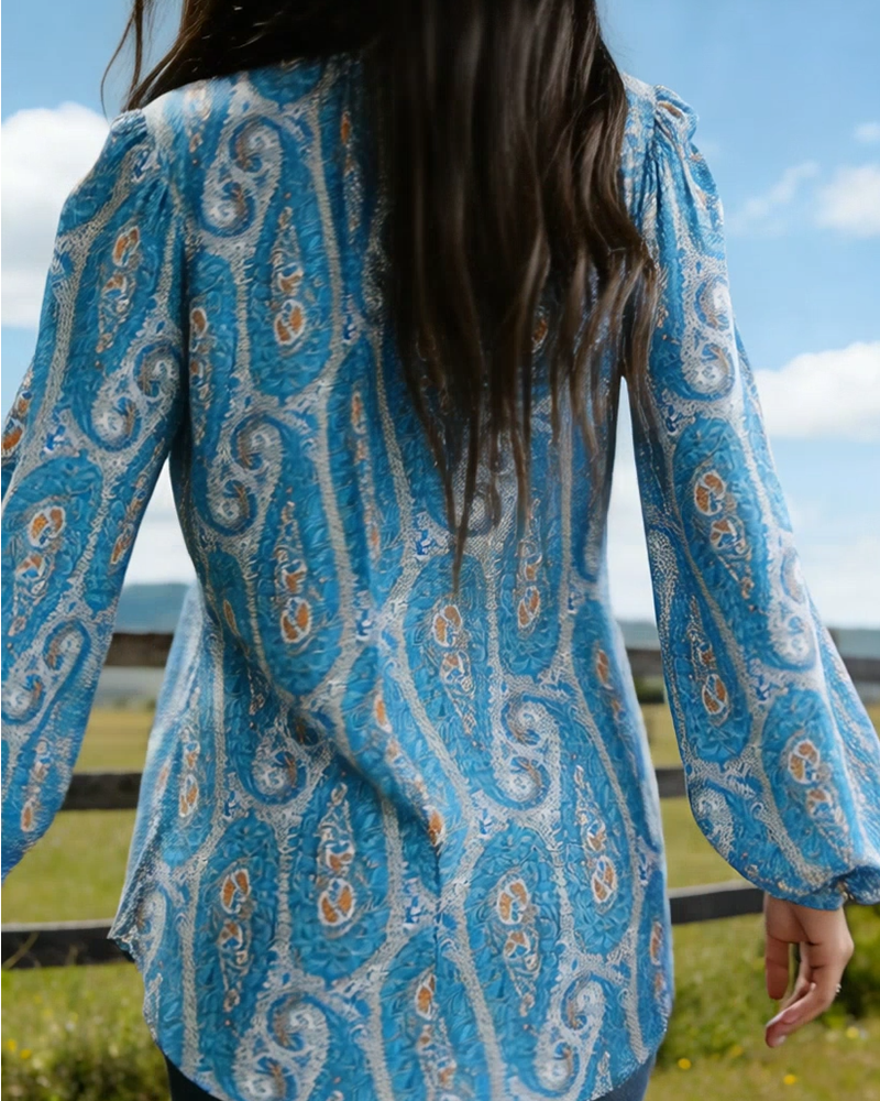 Blouse Boho Fleur de Cajou Imprimé