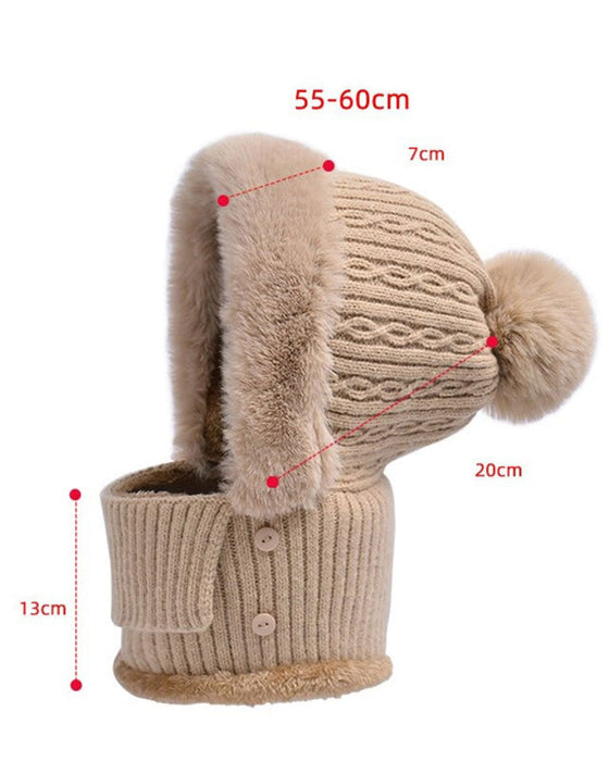 Bonnet Et Écharpe Tricotés Tout-En-Un