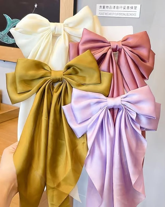 🔥 Grand Nœud Pince À Cheveux Pour Femme – Accessoire De Queue De Cheval Pour Mariage & Quotidien Avec Longue Queue