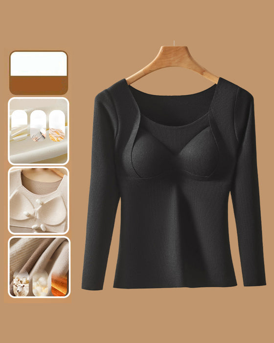 Sous-Vêtement Femme Haut Thermique Avec Coussinets De Soutien-Gorge