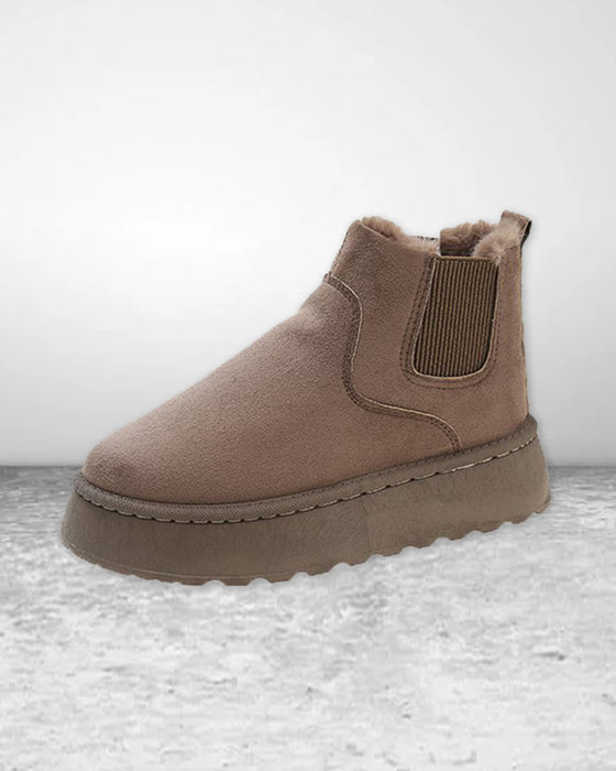 Bottes de neige à semelles épaisses de couleur unie