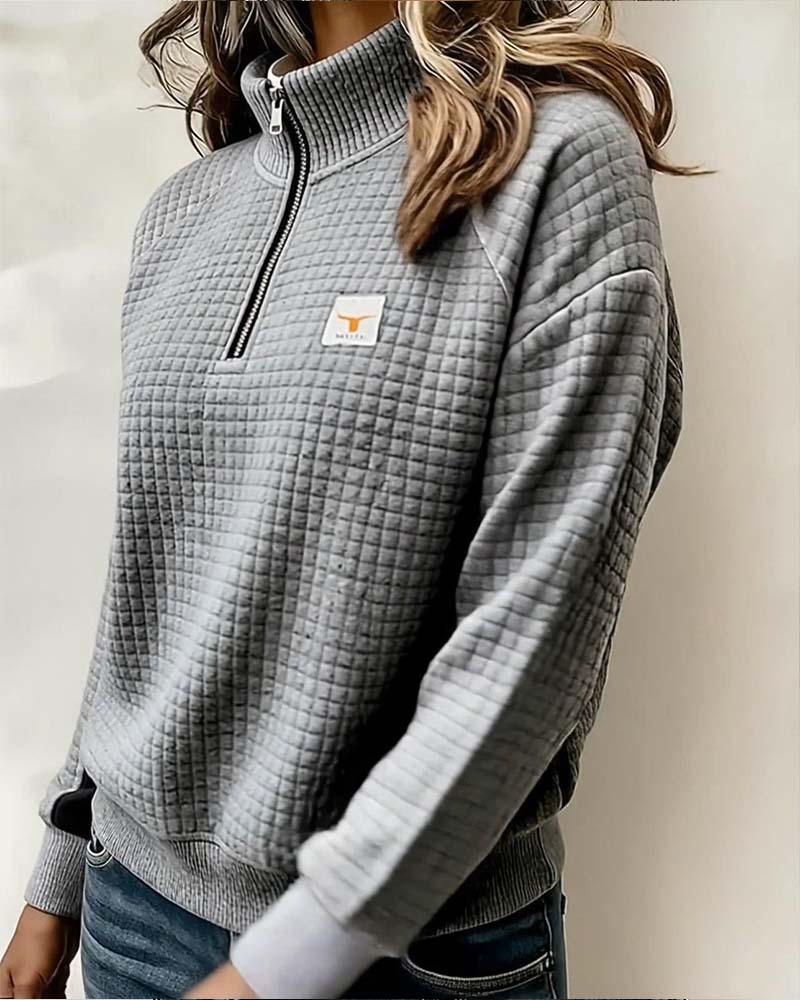 Sweat Col Montant Gaufre Color Block