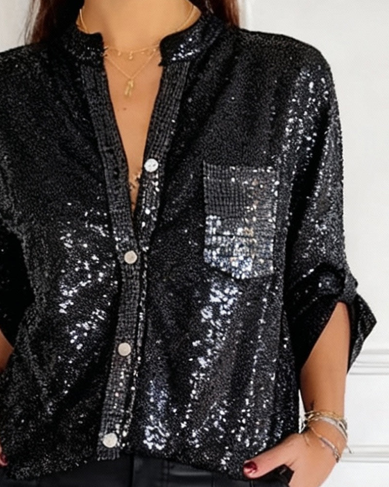Chemise Stylée Unie Avec Poche
