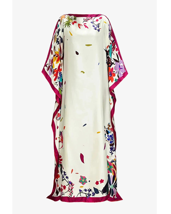 Robe Off-Shoulder Contraste Lâche Vacances