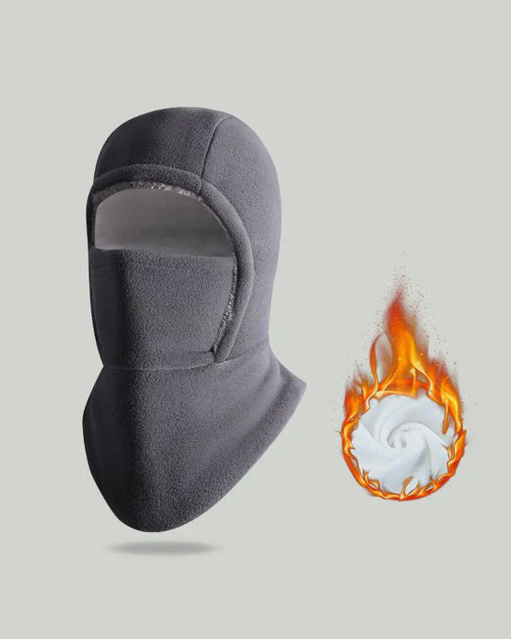 Hiver 2 En 1 Bonnet Et Masque Facial Coupe-Vent Doublure Polaire Épaisse Pour Sports De Plein Air Noir