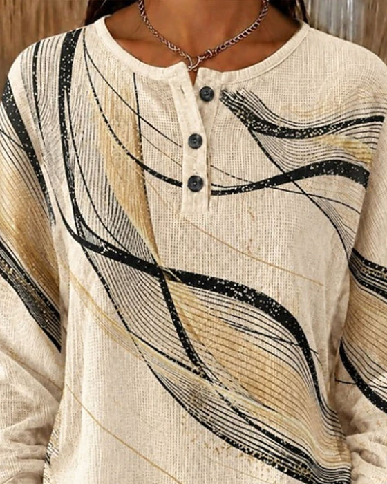 Sweatshirt Ligne Vague Imprimé