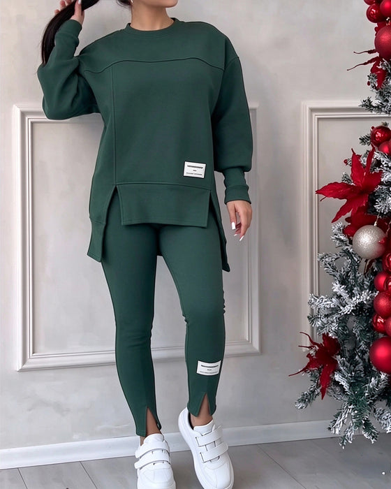 Ensemble Sweatshirt Imprimé Et Pantalon De Jogging