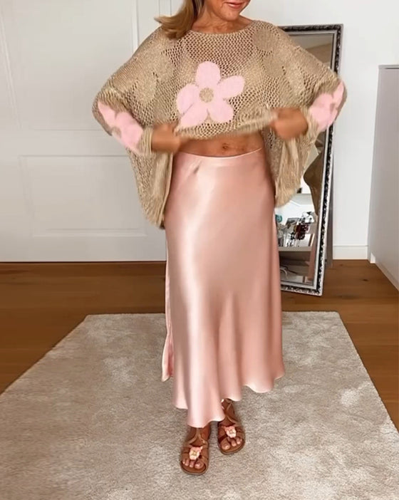 Jupe plissée élégante de couleur unie