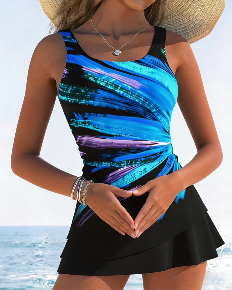 Maillot De Bain Une Pièce À Dégradé De Couleurs