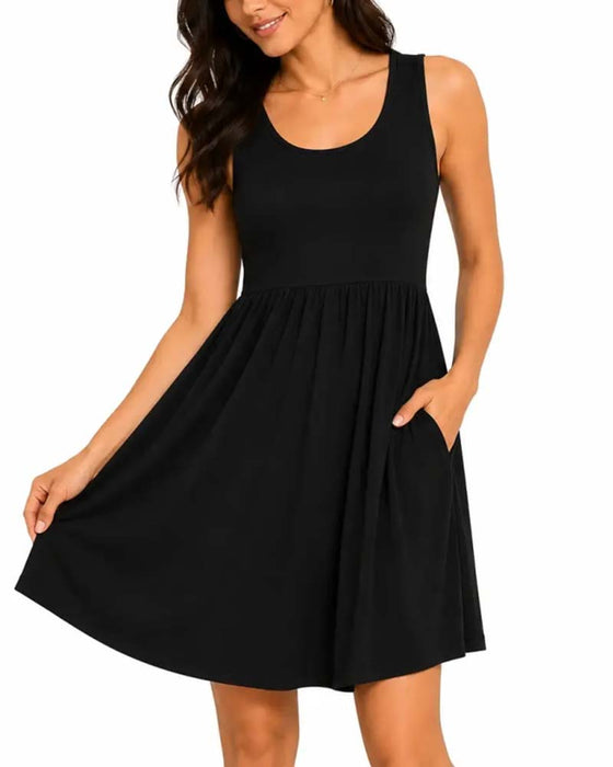 Robe Sans-Manches Ample Ligne-A Mini
