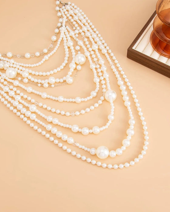 Collier Multi-Couches Long Perle