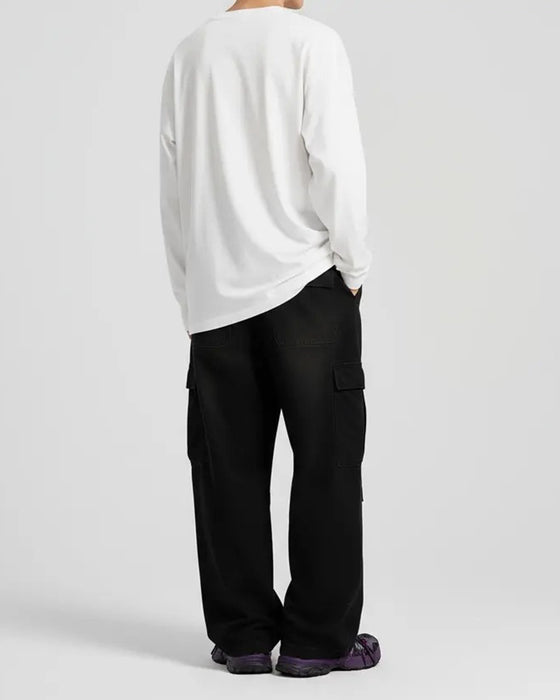 T-Shirt Homme Col Rond Manches Longues Fente