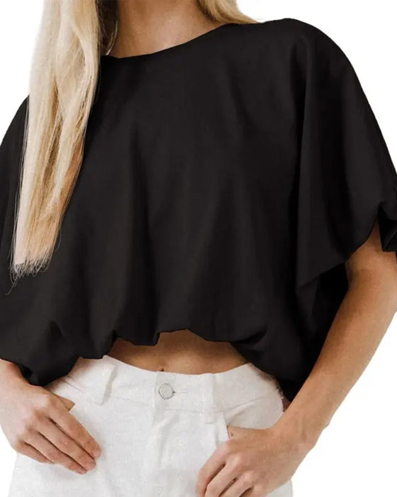 Haut Unie Manche Bouffante Court