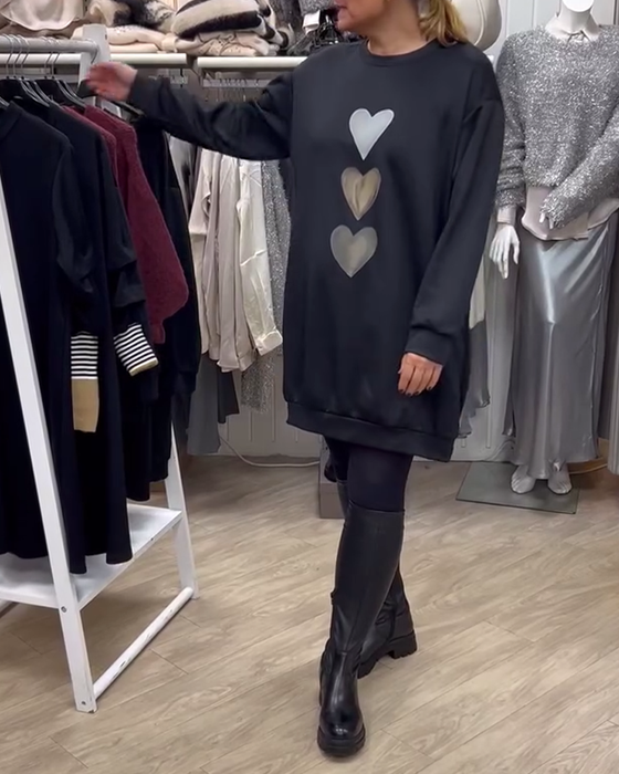 Robe Shift Cœur Motif Casual
