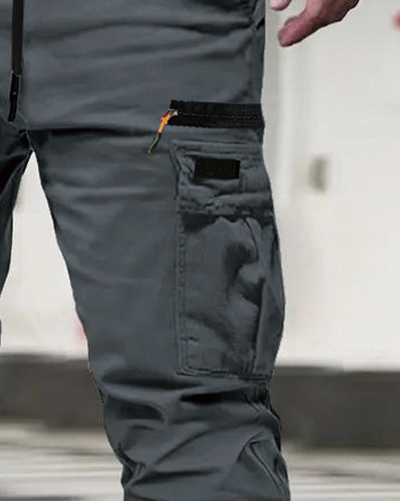 Pantalon Homme Poignet Élastique Unie Décontracté