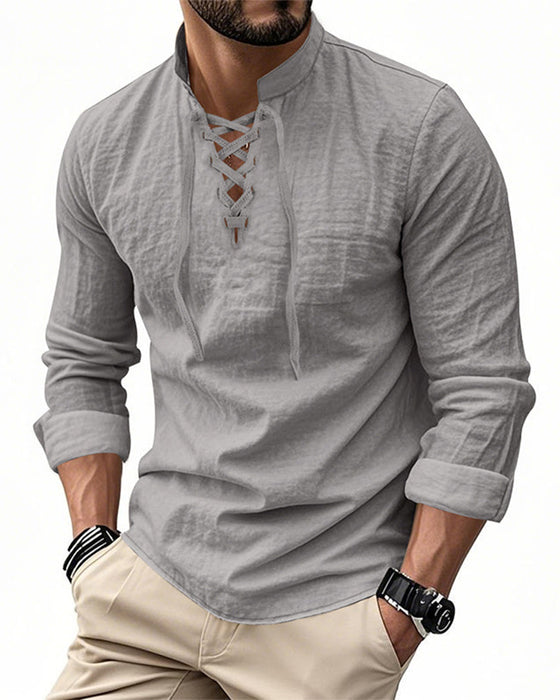 Chemise Homme Décontractée De Couleur Unie – Classique, Confortable & Polyvalente À Associer 👔