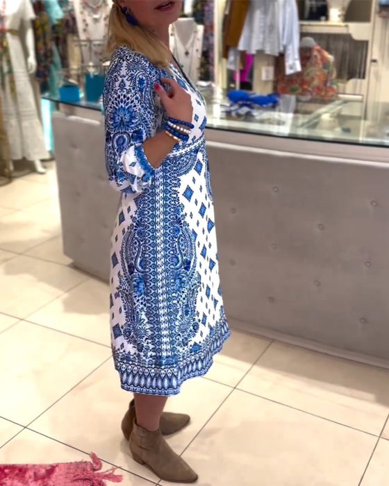 Robe midi élégante à col V