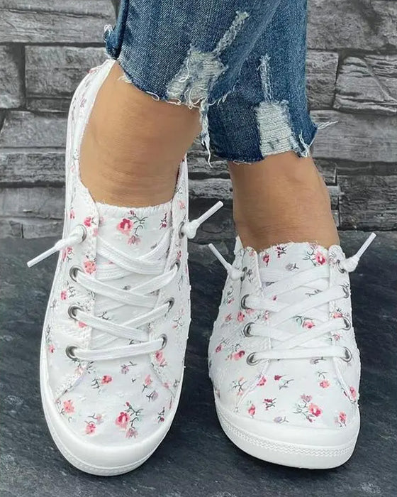 Chaussures Imprimé Floral Mode Décontracté Tissu
