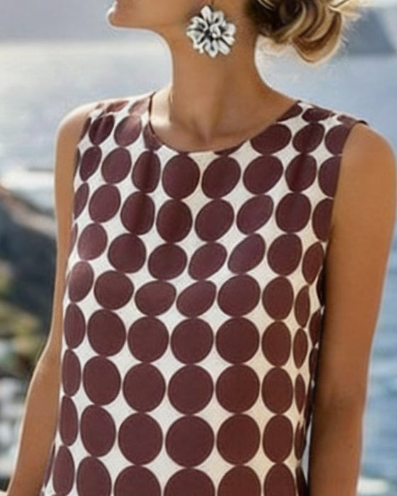 Robe À Pois Sans Manches Shift
