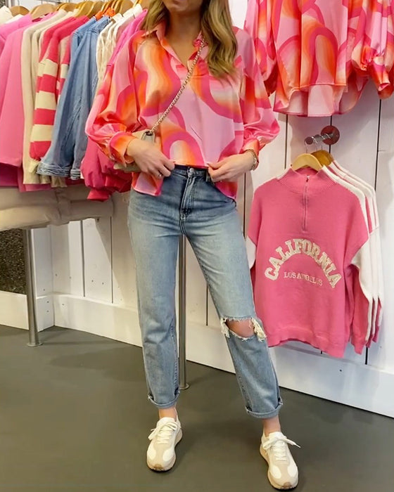 Chemisier à revers et manches longues