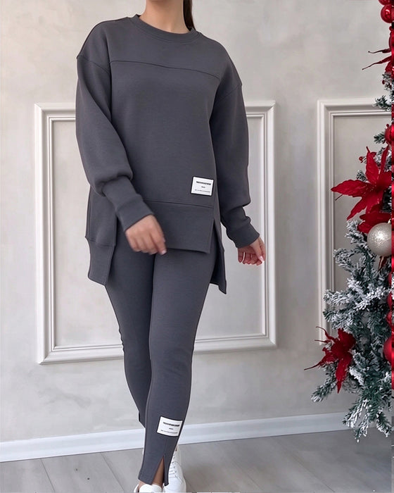 Ensemble Sweatshirt Imprimé Et Pantalon De Jogging
