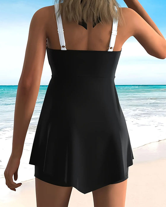 Tankini Vacances Bloc Couleur À Nœud