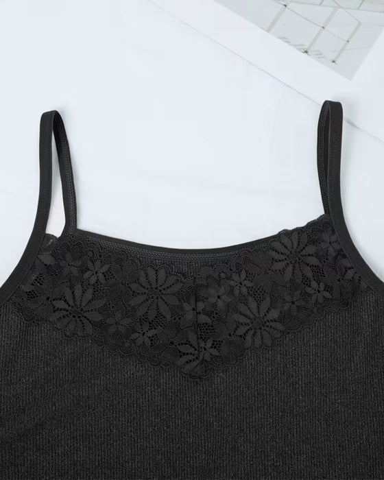 Tank Top Dentelle Dos Bretelle Spaghetti