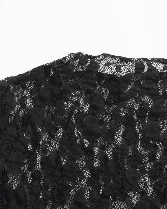 Bodysuit Col Rond Manches Longues Dentelle