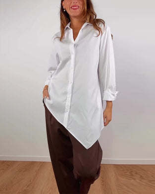 Chemise Irrégulier Uni Revers