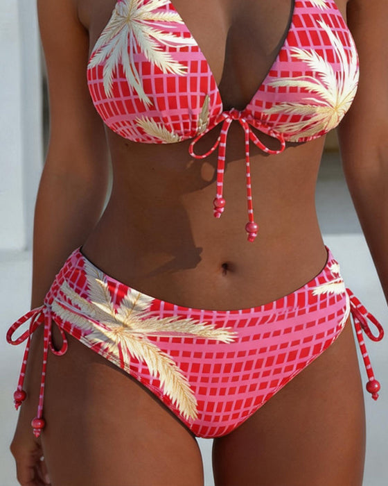 Bikinis Attacher Imprimé Halter