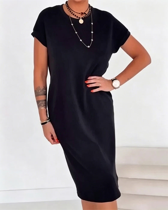 Robe Col Rond Manches Courtes T-Shirt