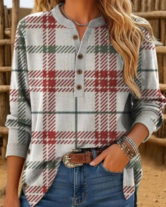 Casual plaid sweatshirt
