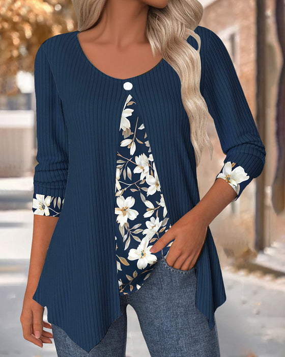 Top Faux Deux Pièces Imprimé