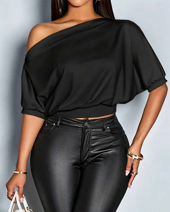 T-shirt Uni Une Épaule