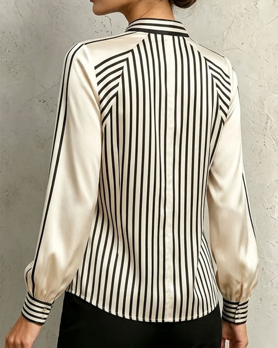 Blouse Rayée Tendance Manche Longue