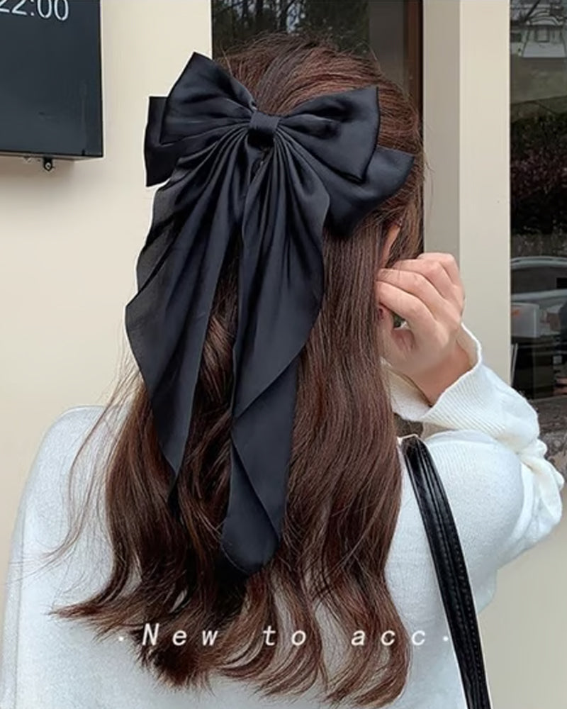🔥 Grand Nœud Pince À Cheveux Pour Femme – Accessoire De Queue De Cheval Pour Mariage & Quotidien Avec Longue Queue