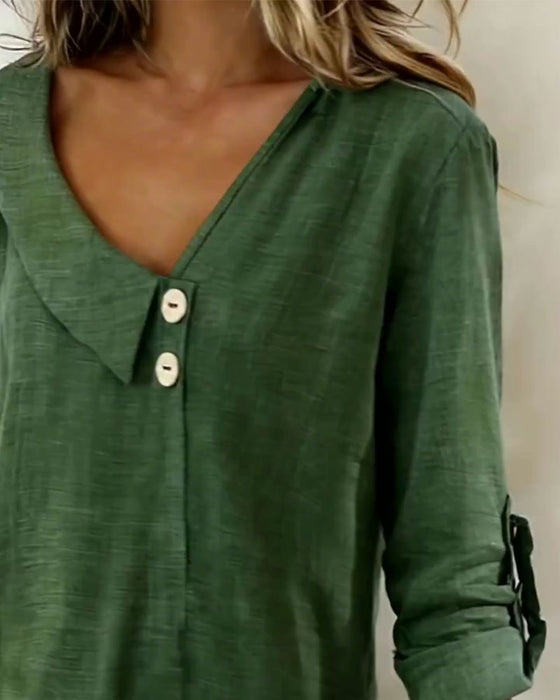 Haut Couleur Unie Encolure Irrégulière