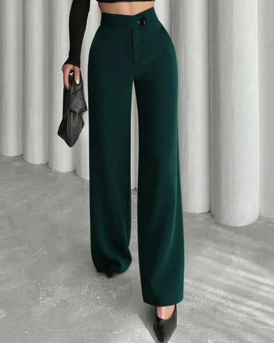Pantalon De Costume Taille Haute Drapé