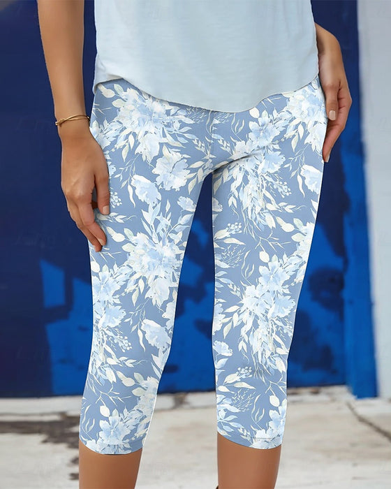 Pantalon Stretch Casual Imprimé Court