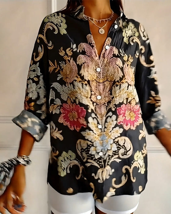 Chemise À Col Imprimée Boutonnage