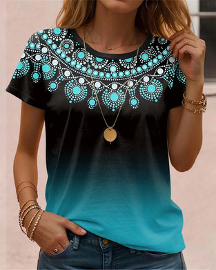 Blouse à imprimé dégradé et style décontracté