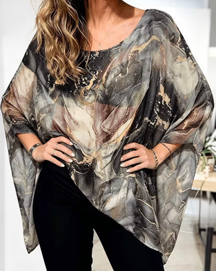 Chemisier Manche Chauve-Souris Tie-Dye Ample