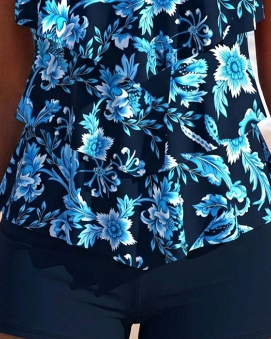 Tankini Volant Irrégulier Ourlet
