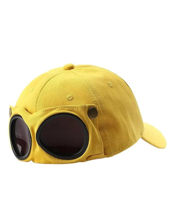 Casquette De Baseball Pilote Avec Lunettes Amovibles – Conçue Pour Le Style Urbain Et Les Looks Du Quotidien