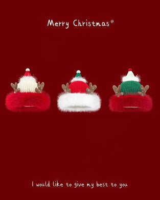 Chapeau Tricoté Joyeux De Célébration De Festival Style Noël