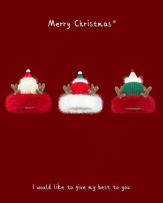 Chapeau Tricoté Joyeux De Célébration De Festival Style Noël