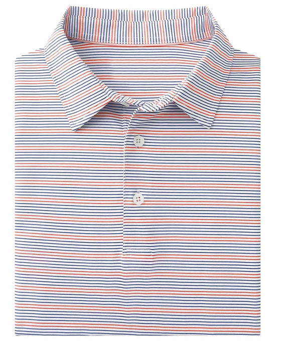 T-Shirt Col Bleu Et Blanc Fine Rayure