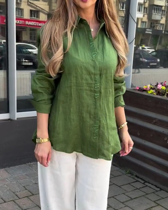 Chemise Revers Manche Longue Lâche